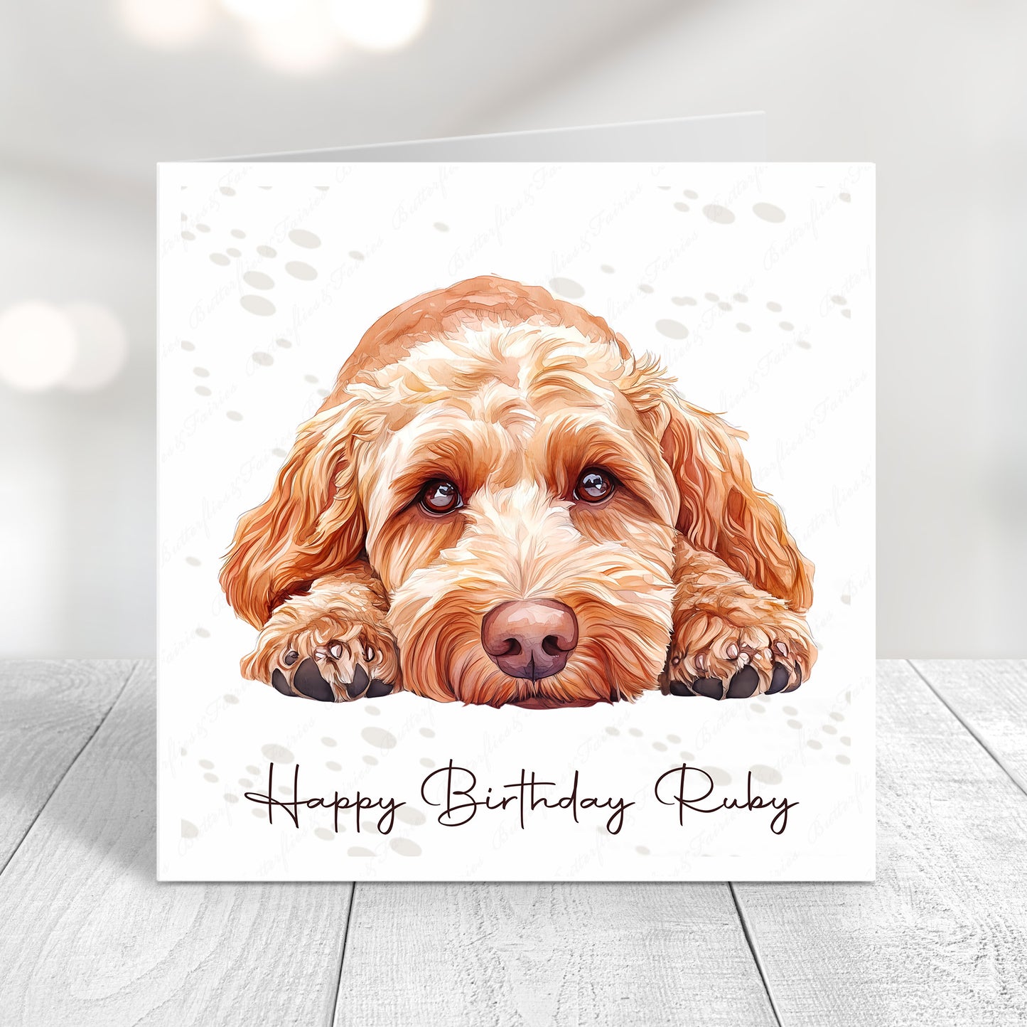 Cockapoo Personalised Birthday Card – Cute Dog Lover Card