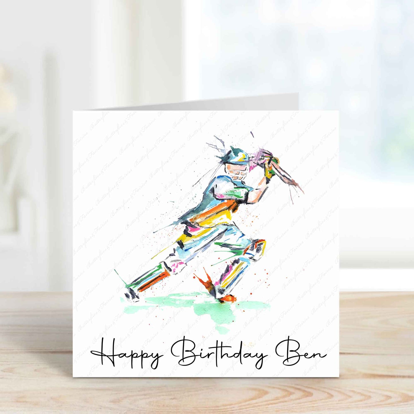 Personalised Cricketer Birthday Card