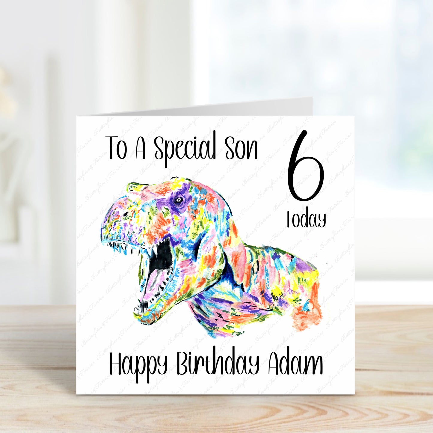 Personalised T-Rex Dinosaur Birthday Card