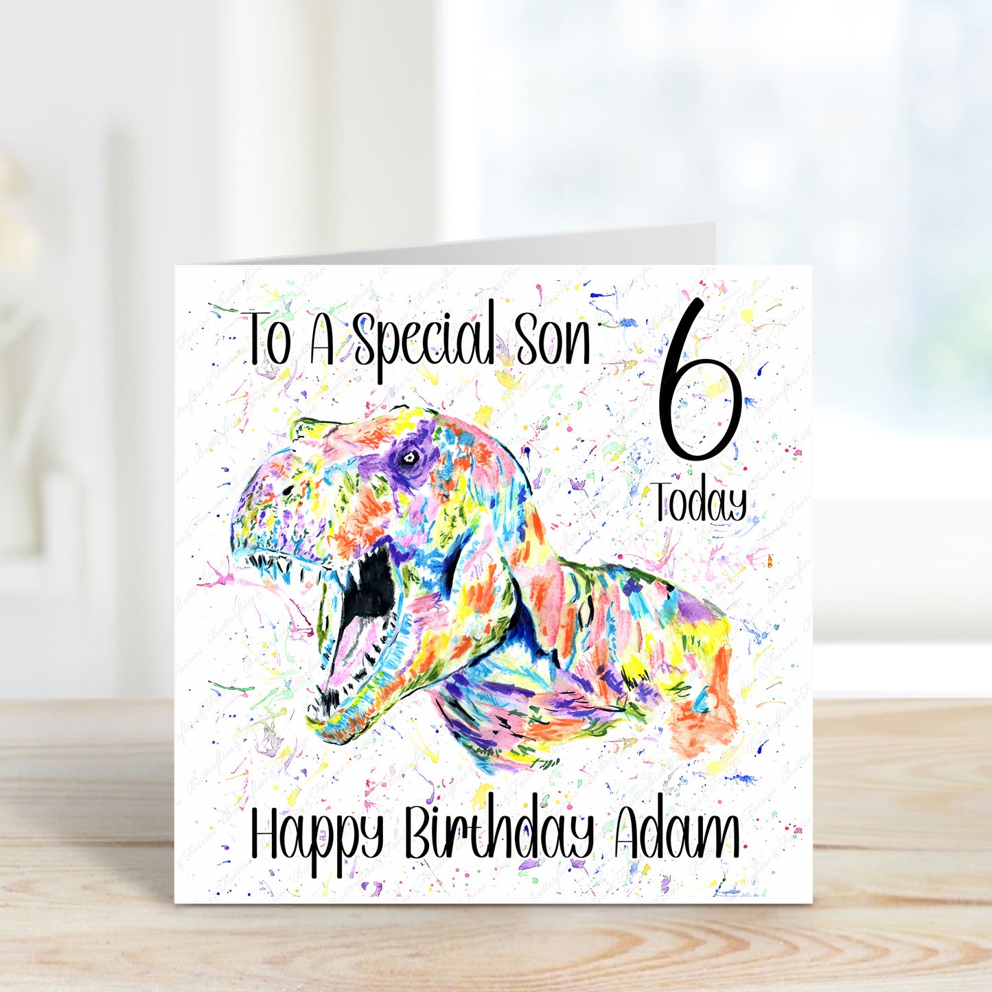 Personalised T-Rex Dinosaur Birthday Card