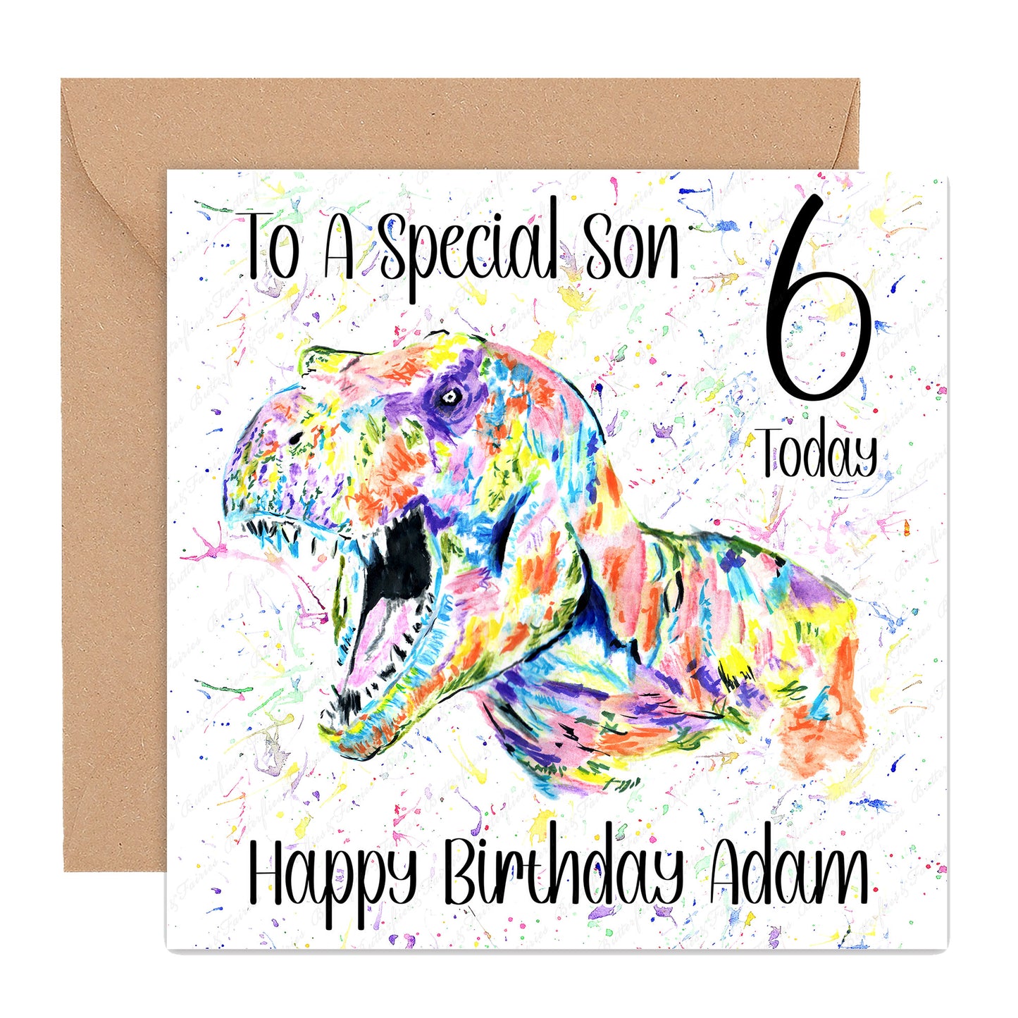 Personalised T-Rex Dinosaur Birthday Card