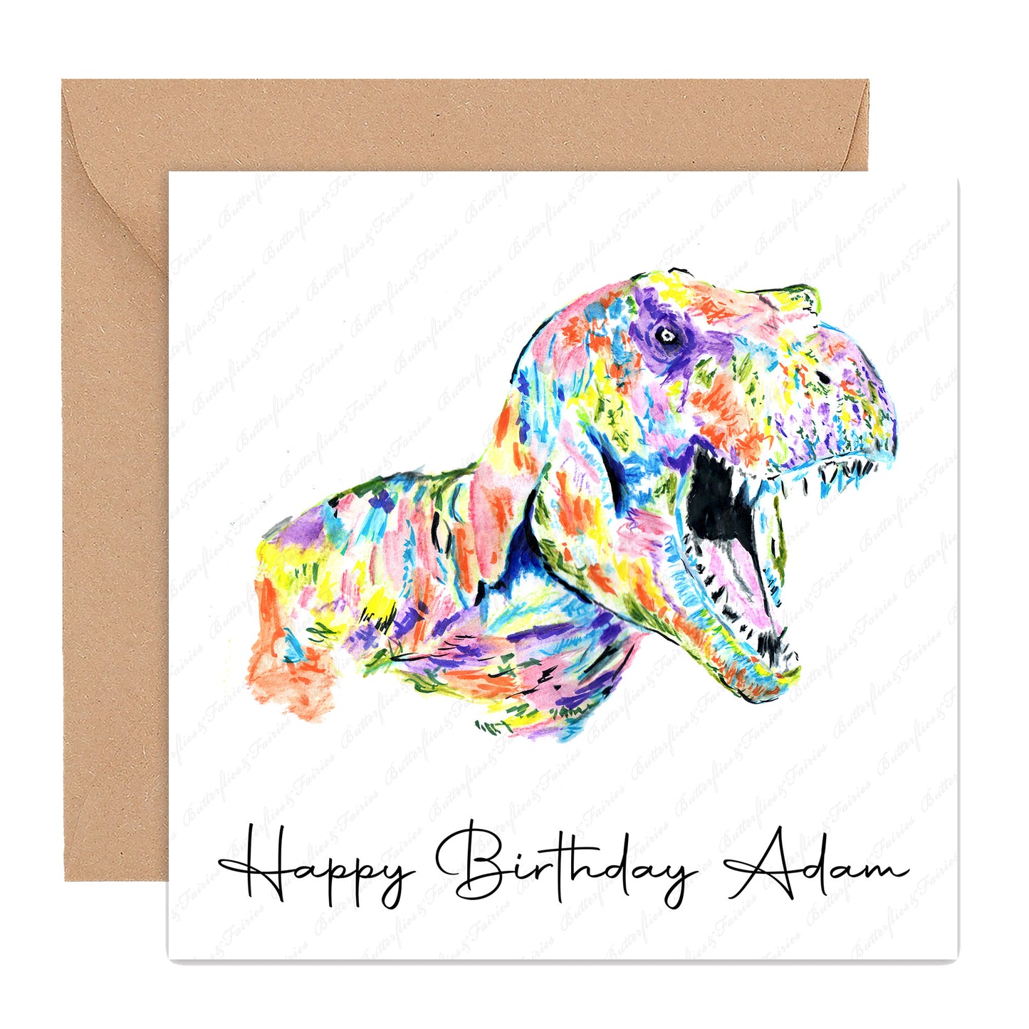 Personalised T-Rex Dinosaur Birthday Card