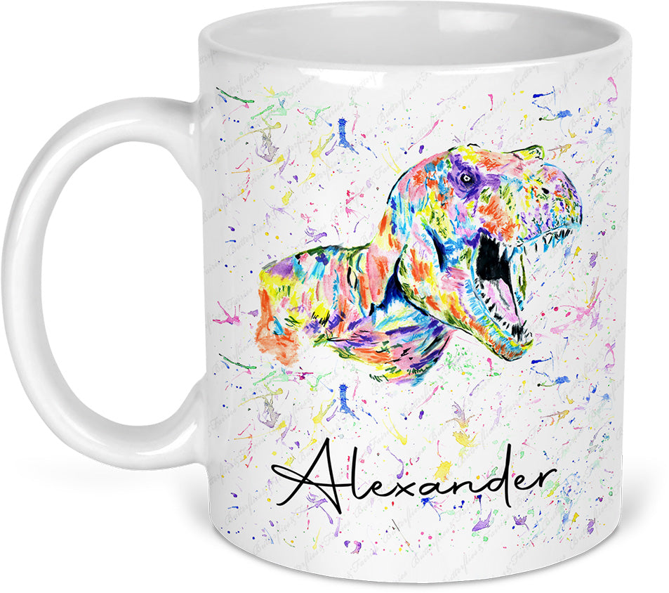 Personalised T-Rex Dinosaur Mug and Coaster Set