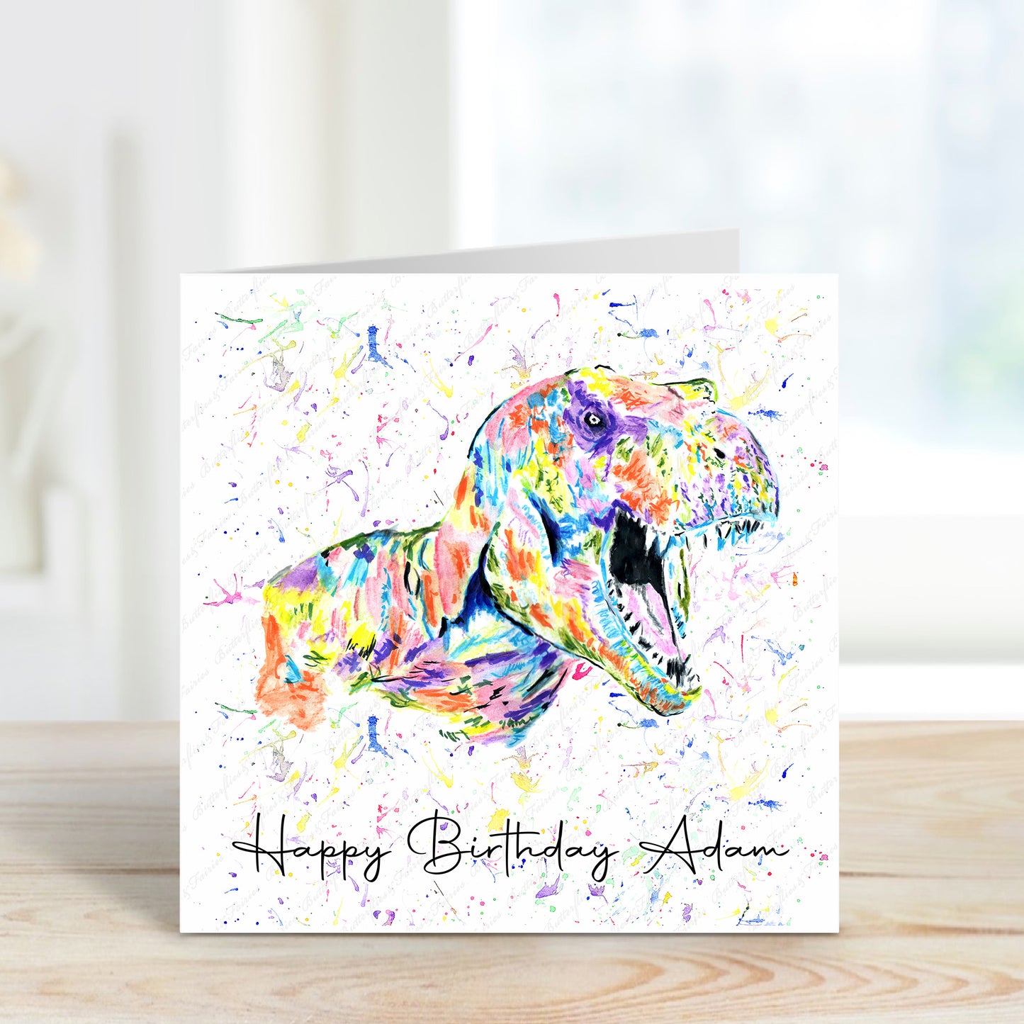 Personalised T-Rex Dinosaur Birthday Card