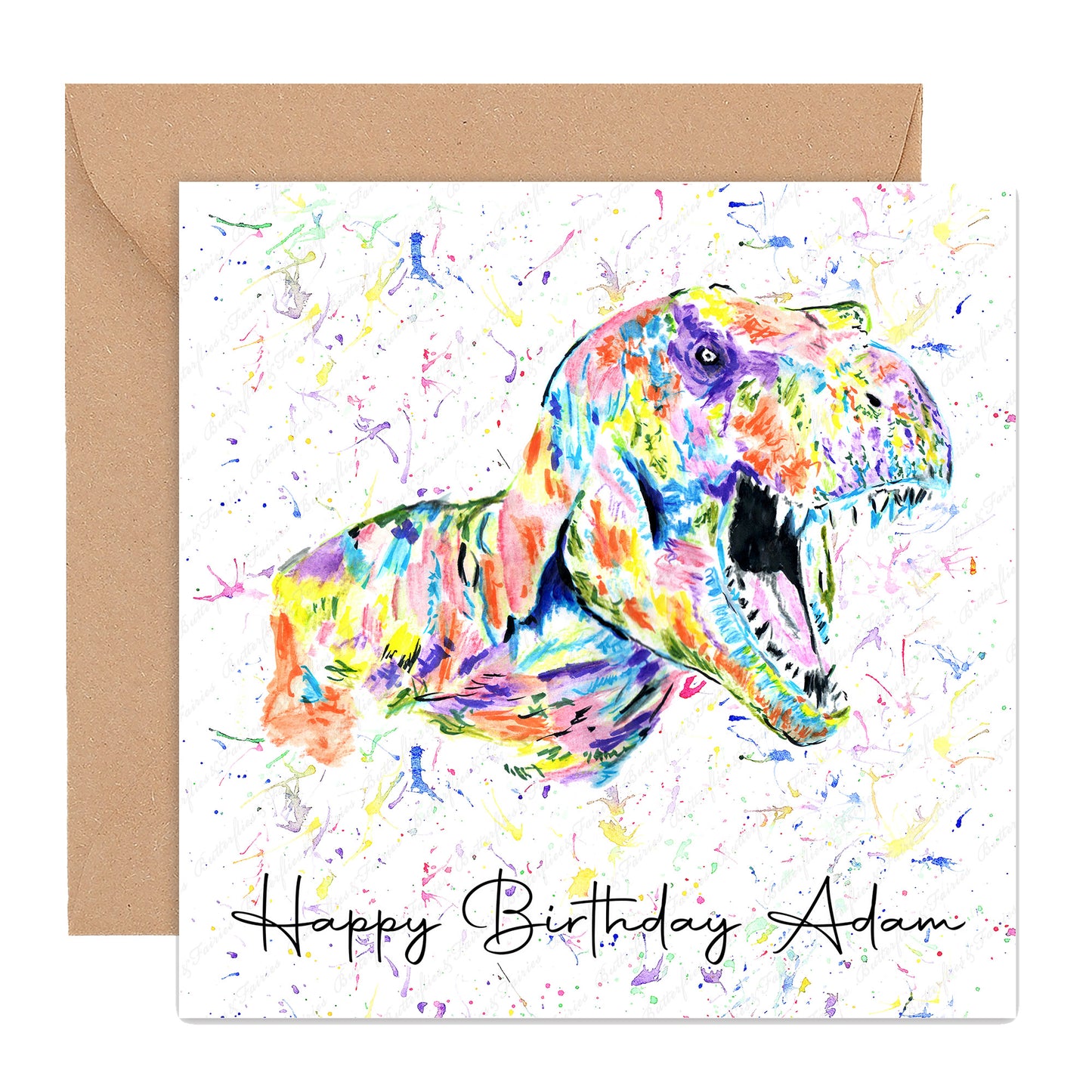 Personalised T-Rex Dinosaur Birthday Card