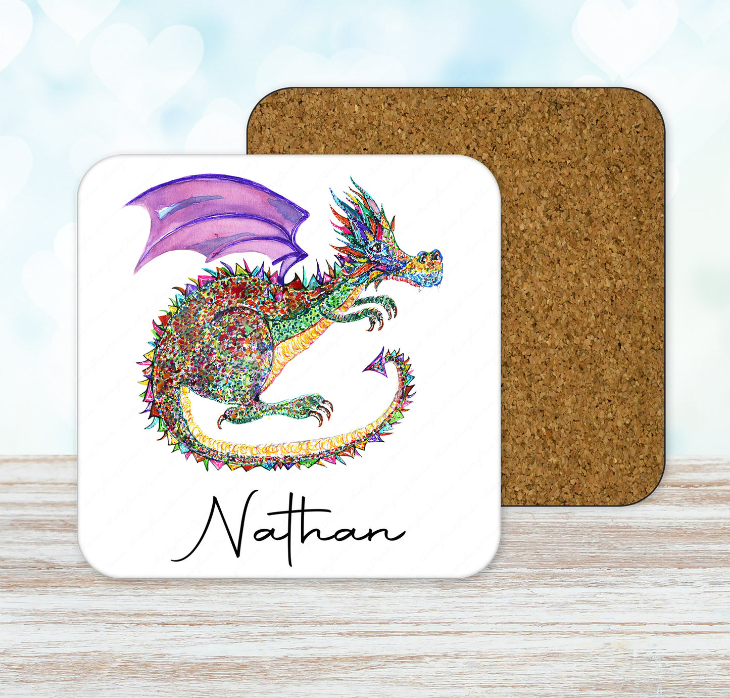 Personalised Dragon Mug and Coaster Set