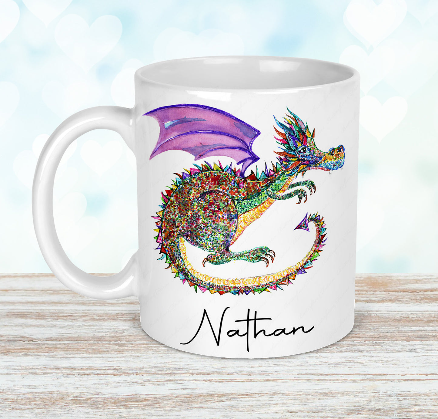 Personalised Dragon Mug and Coaster Set