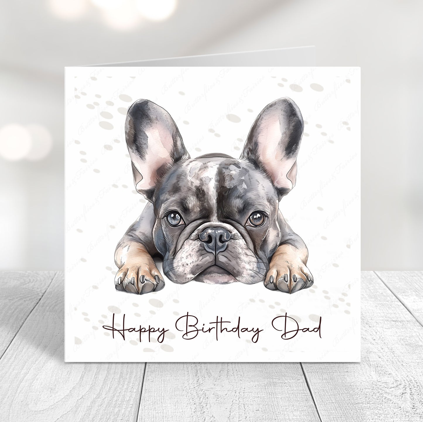 Personalised French Bulldog Frenchie Birthday Card – Cute Dog Lover Card