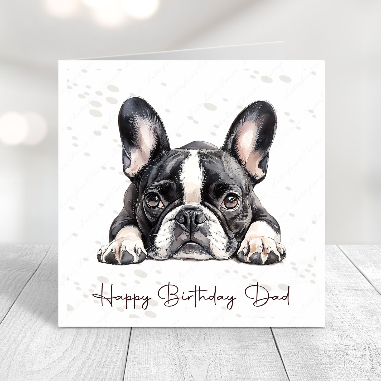Personalised French Bulldog Frenchie Birthday Card – Cute Dog Lover Card