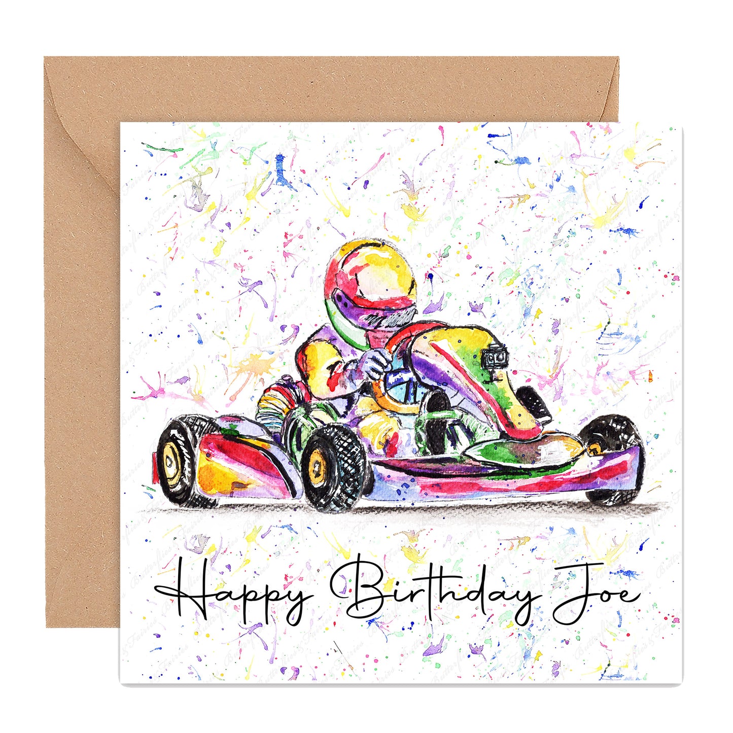 Personalised Go Kart Birthday Card