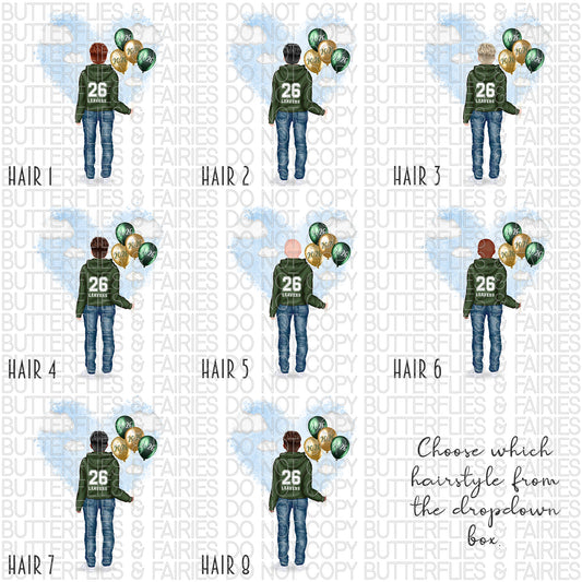 Personalised School Leaver Card 2026 – Boy with Green Leavers Hoodie | Last Day of School Card