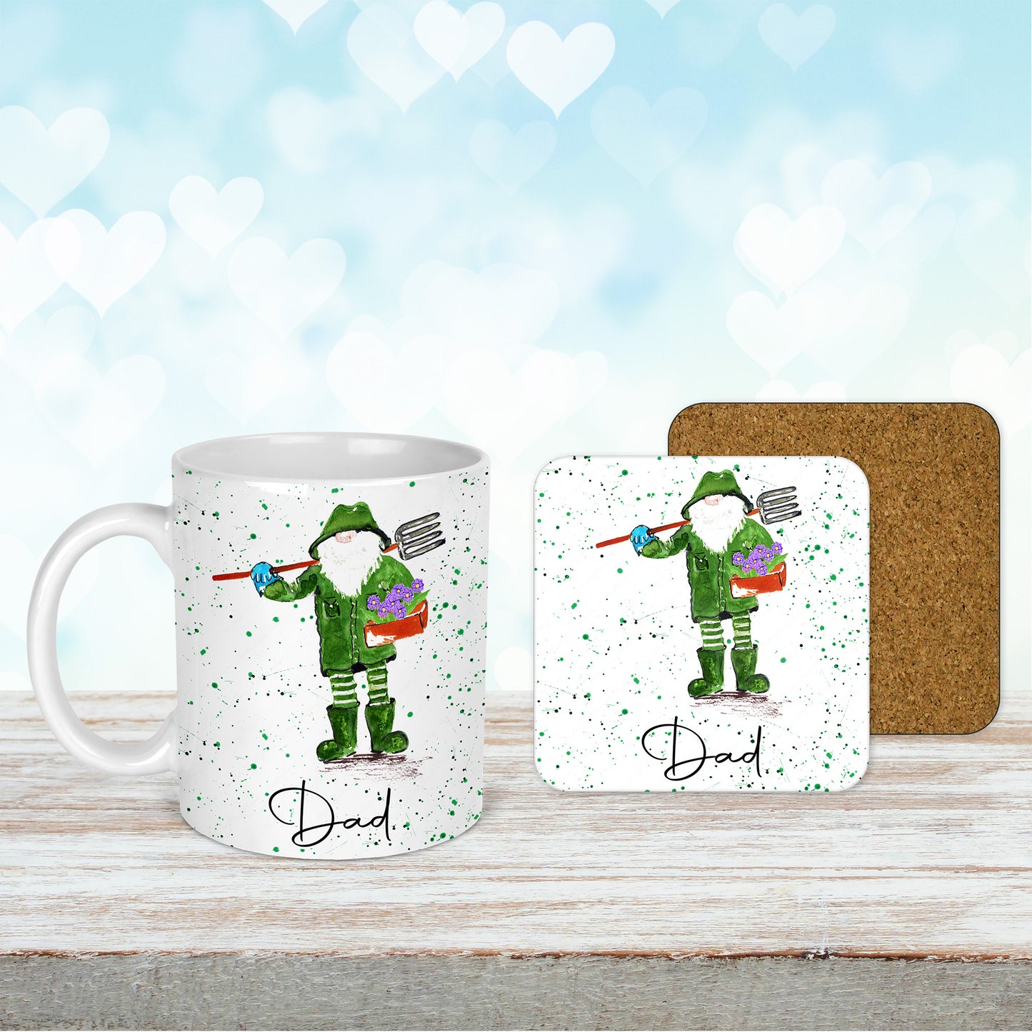 Watercolour Gardening Mug and Coaster Set For Him