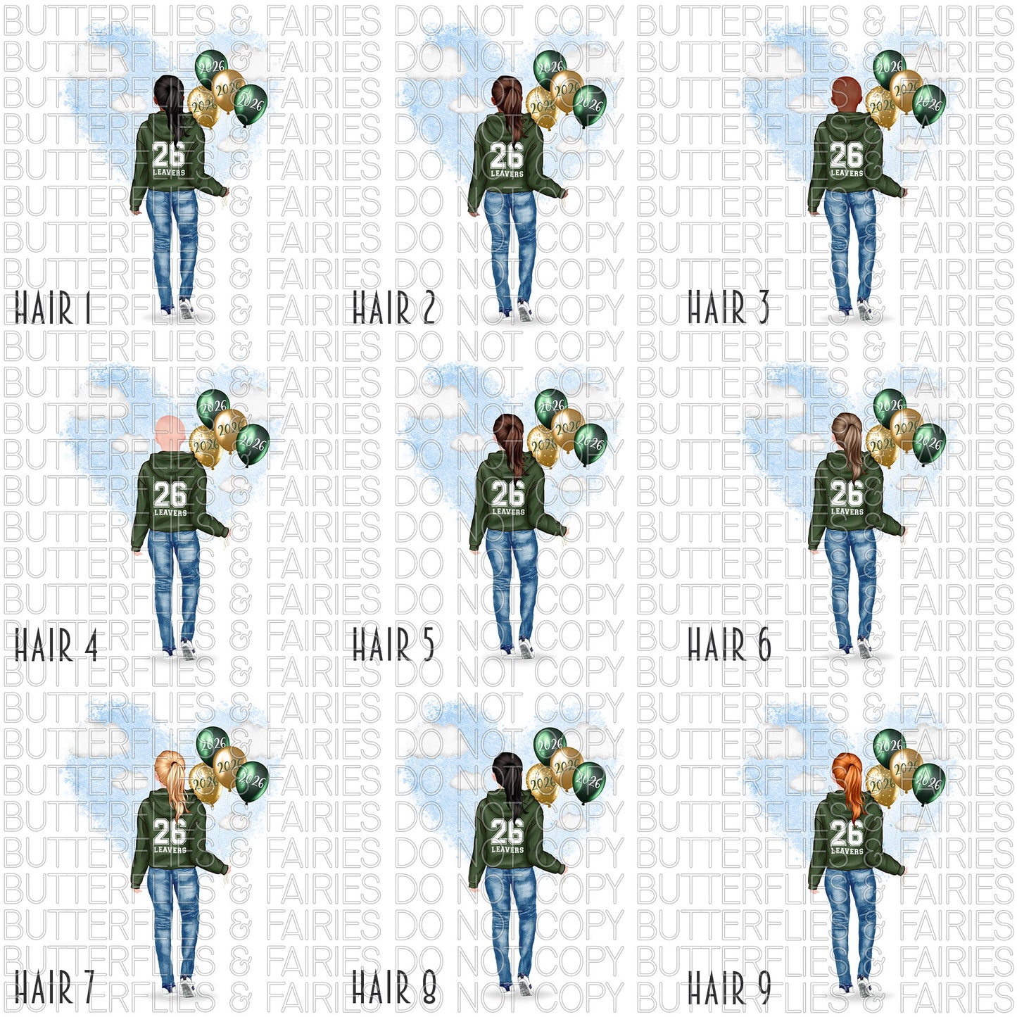 Personalised School Leaver Card 2026 – Girl with Green Leavers Hoodie | Last Day of School Card