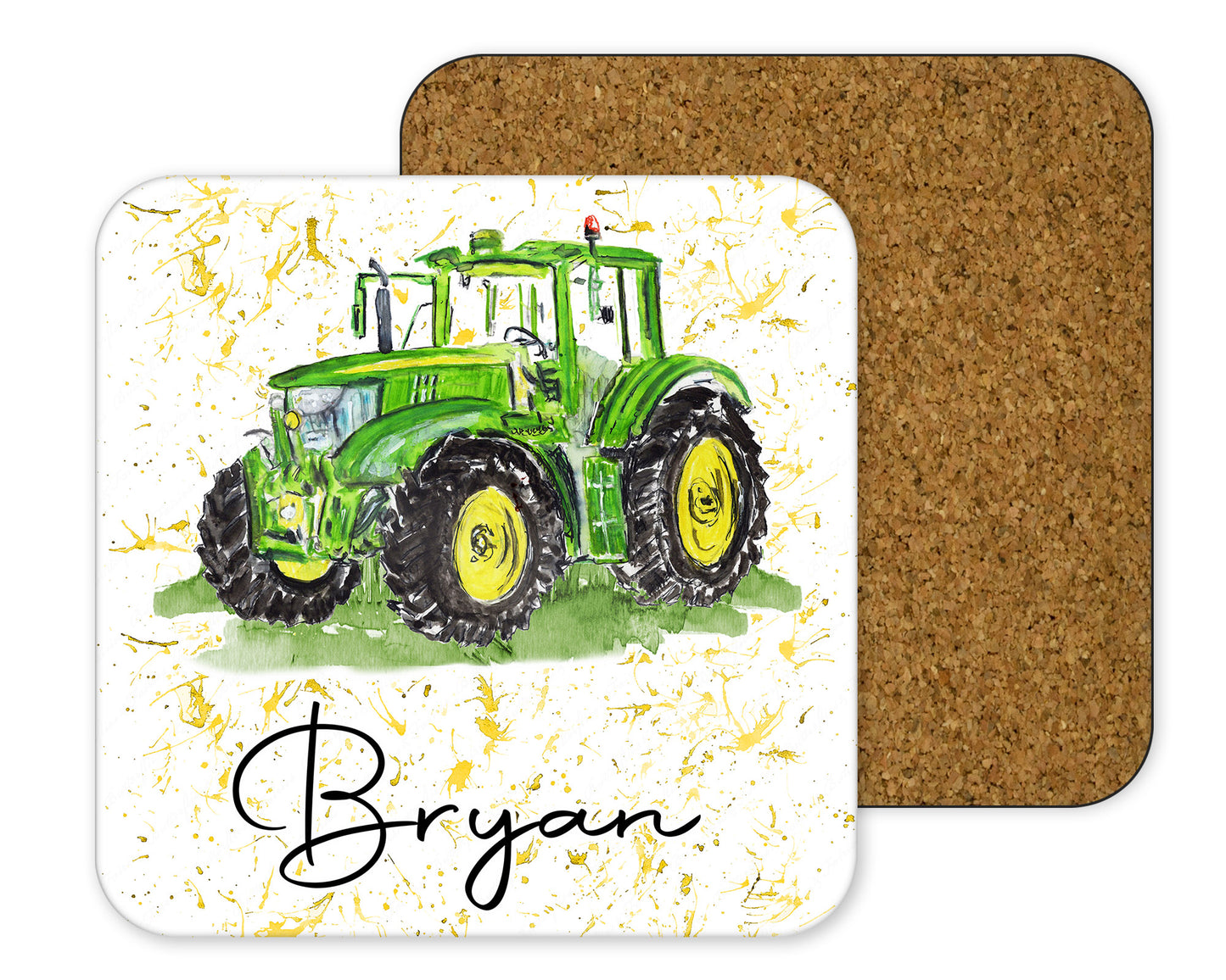 Personalised Tractor Mug and Coaster Set