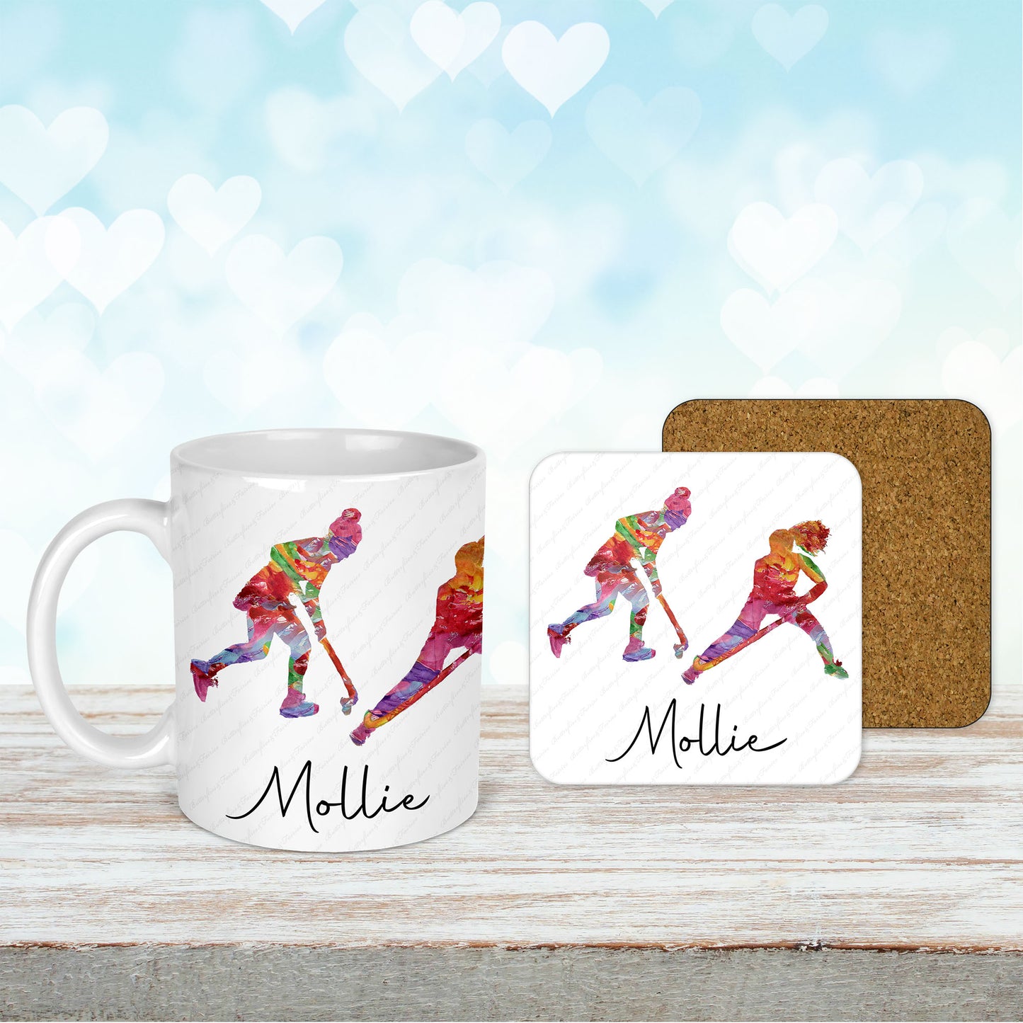 Personalised Hockey Mug and Coaster Set