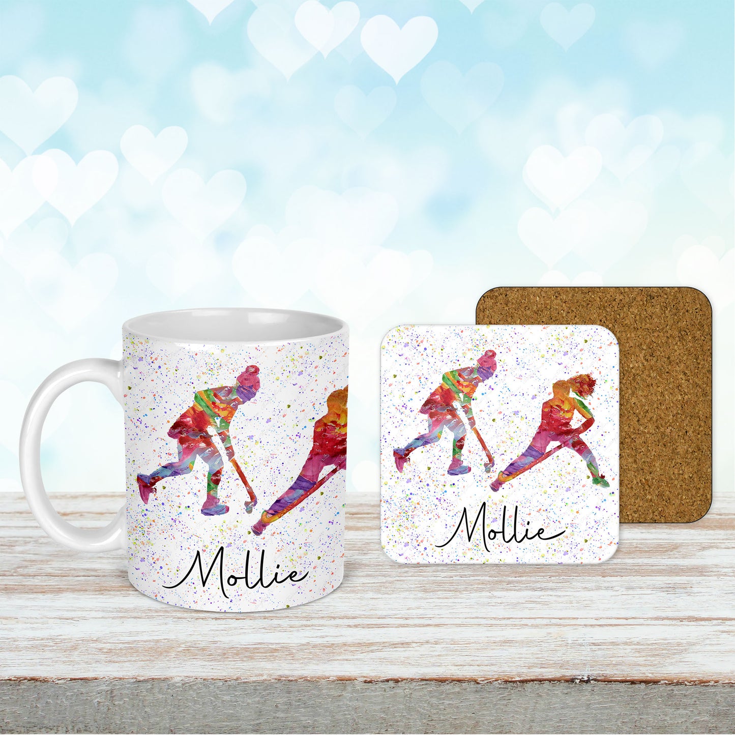 Personalised Hockey Mug and Coaster Set