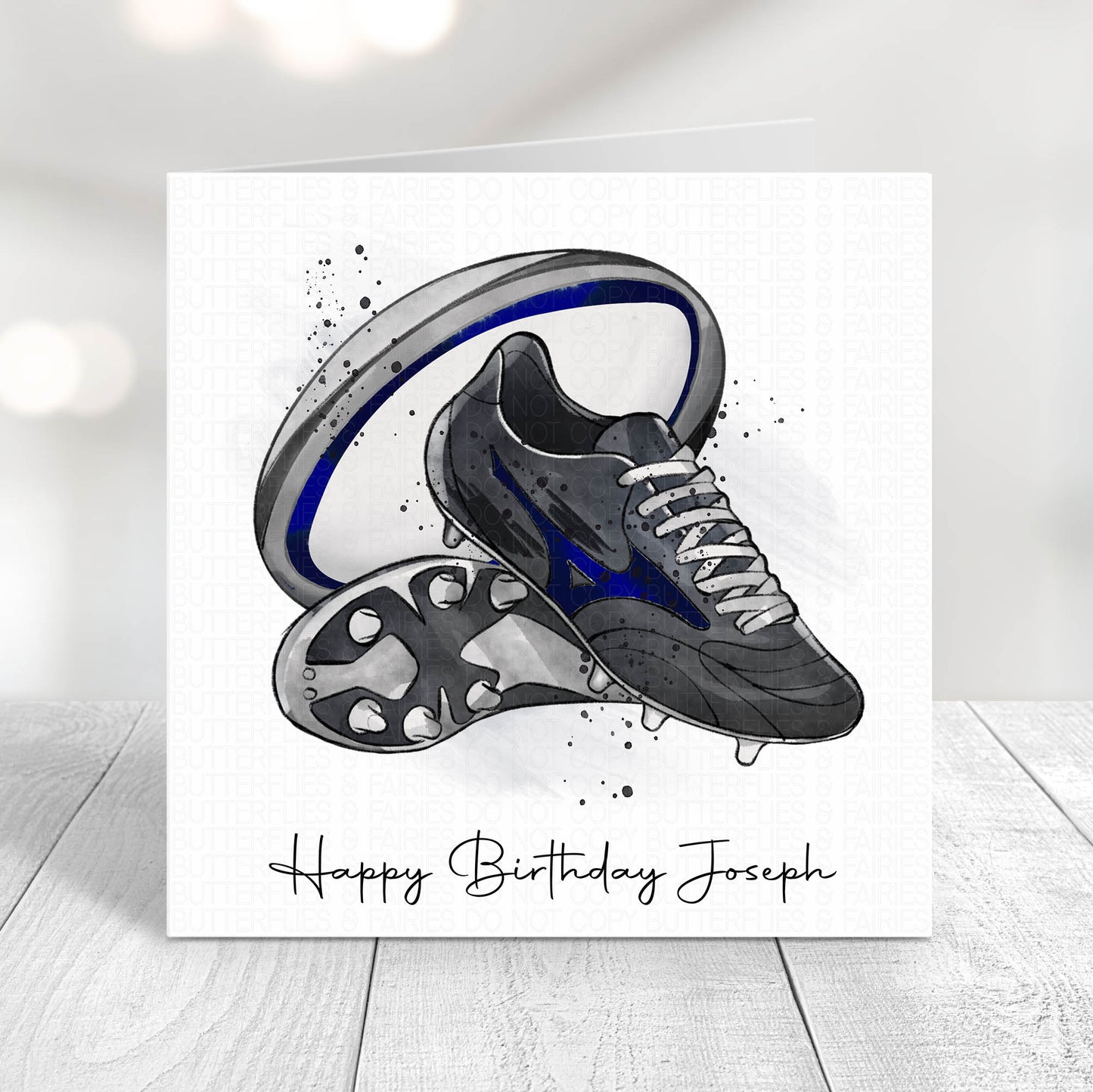 Personalised Rugby Birthday Card - Lots of Colour Options Available