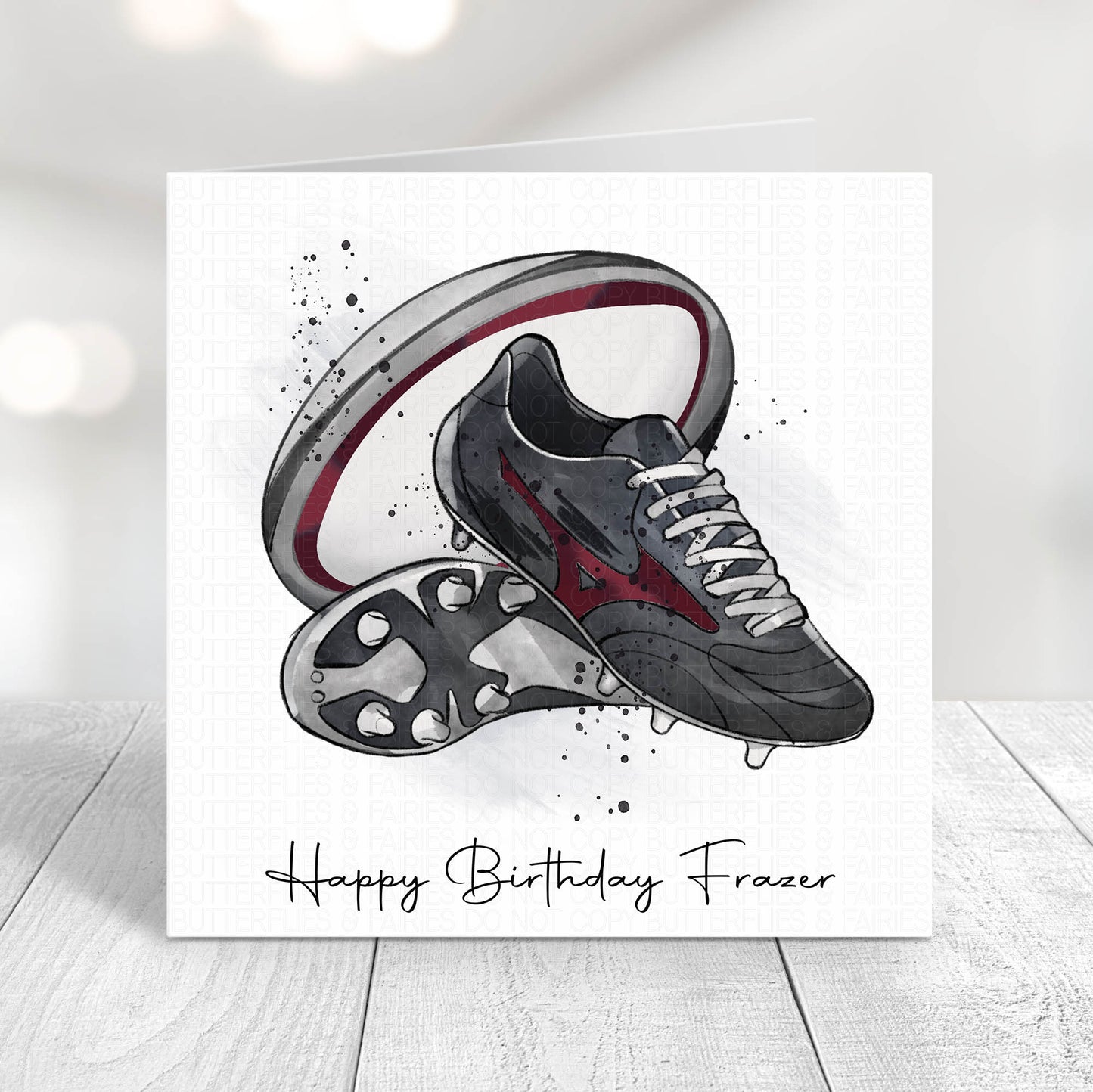 Personalised Rugby Birthday Card - Lots of Colour Options Available