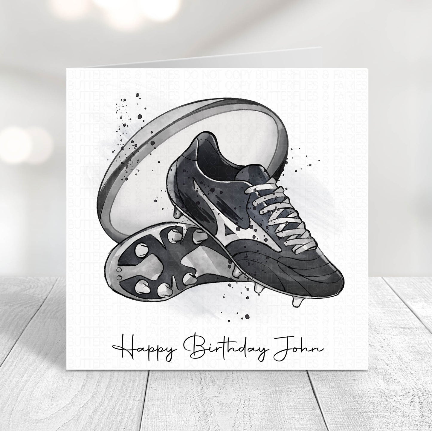 Personalised Rugby Birthday Card - Lots of Colour Options Available