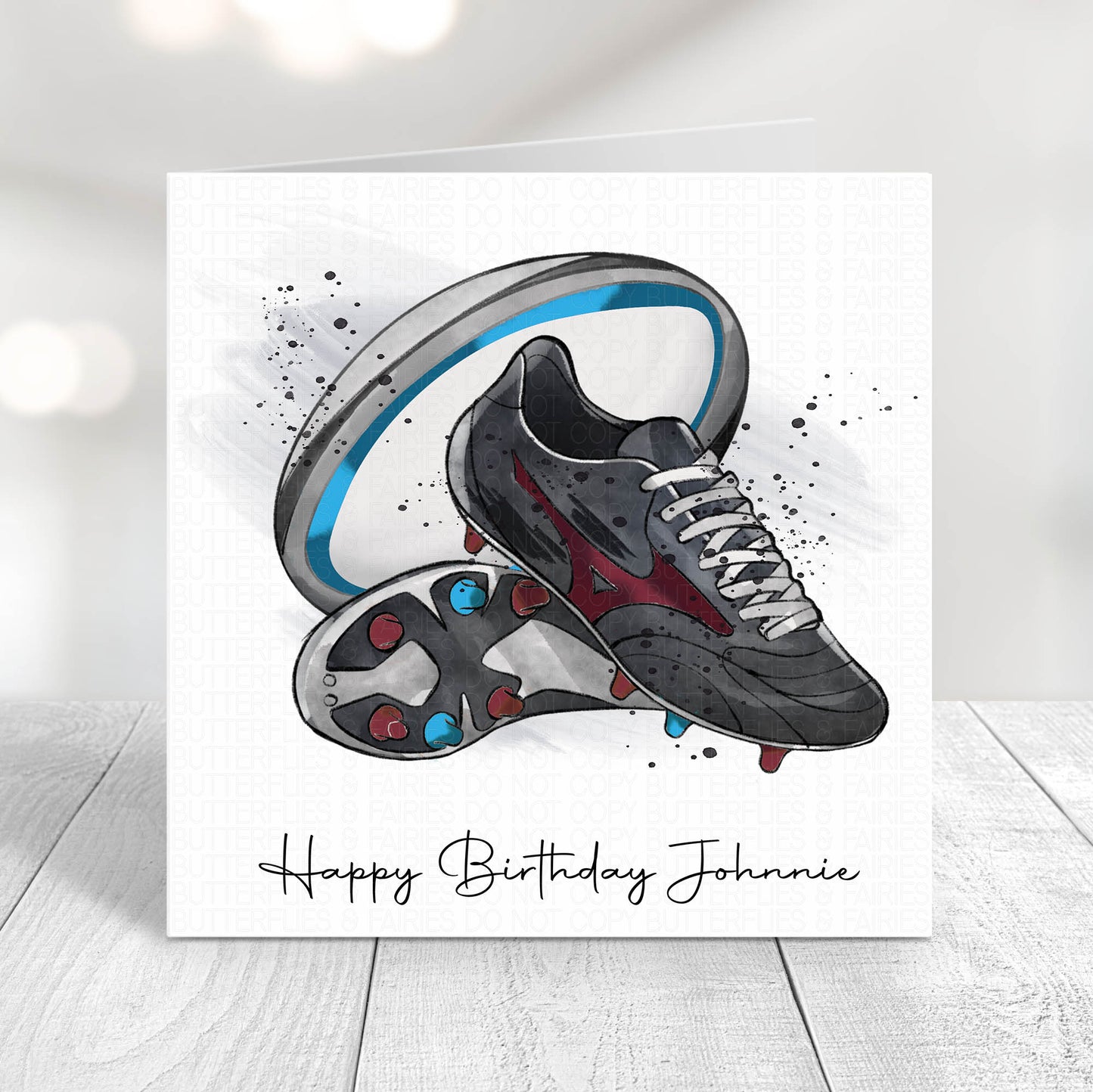 Personalised Rugby Birthday Card - Lots of Colour Options Available