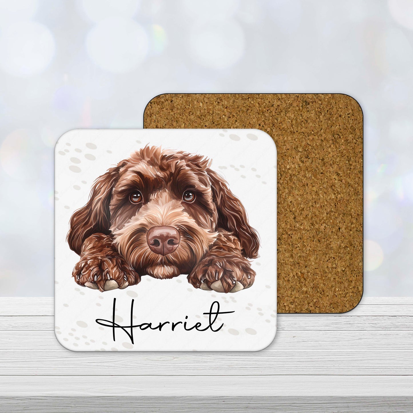 Personalised Cockapoo Mug – Custom Dog Gift with Name – Cute Chocolate Brown Cockapoo Design