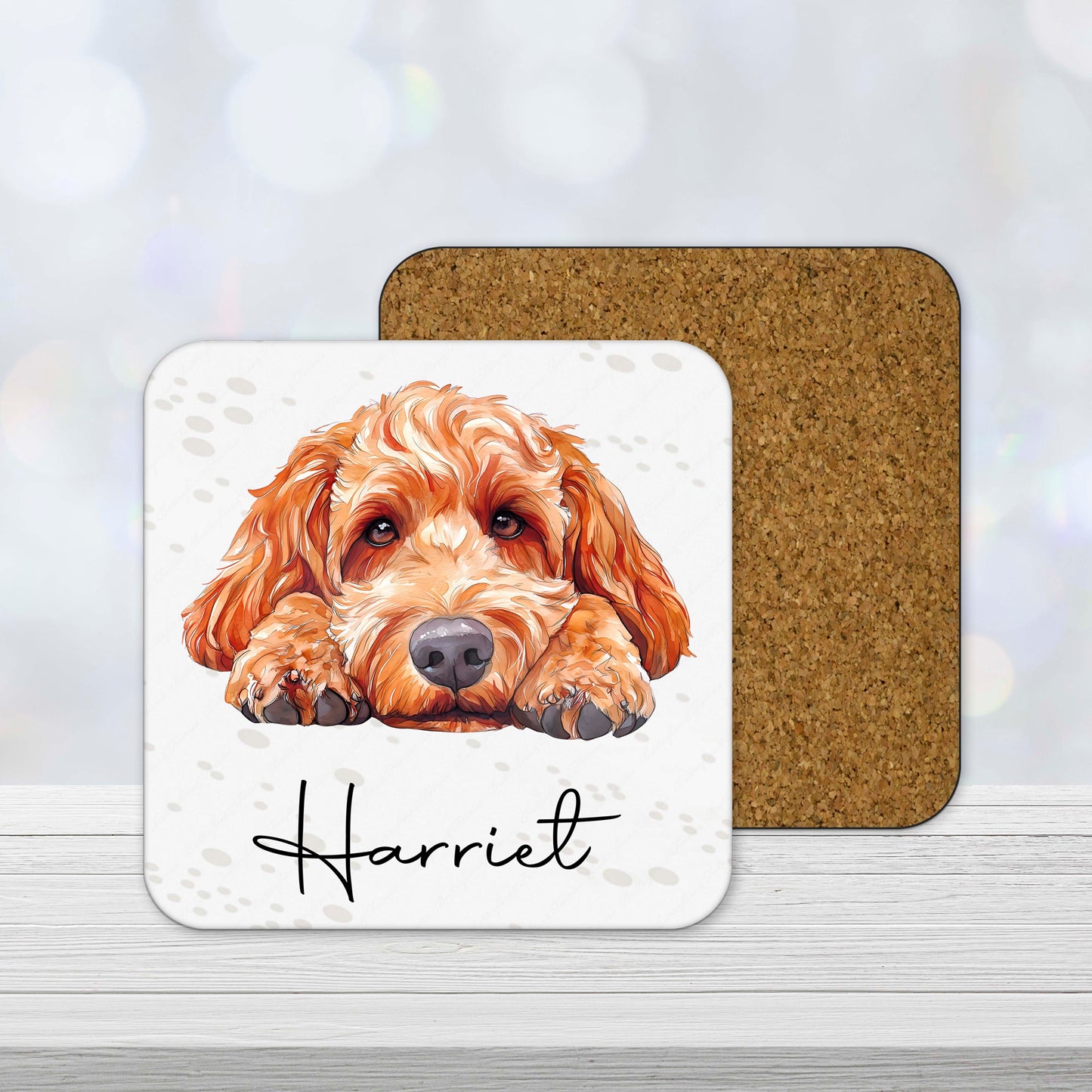 Cockapoo Personalised Mug – Custom Dog Gift with Name – Cute Red Cockapoo Design