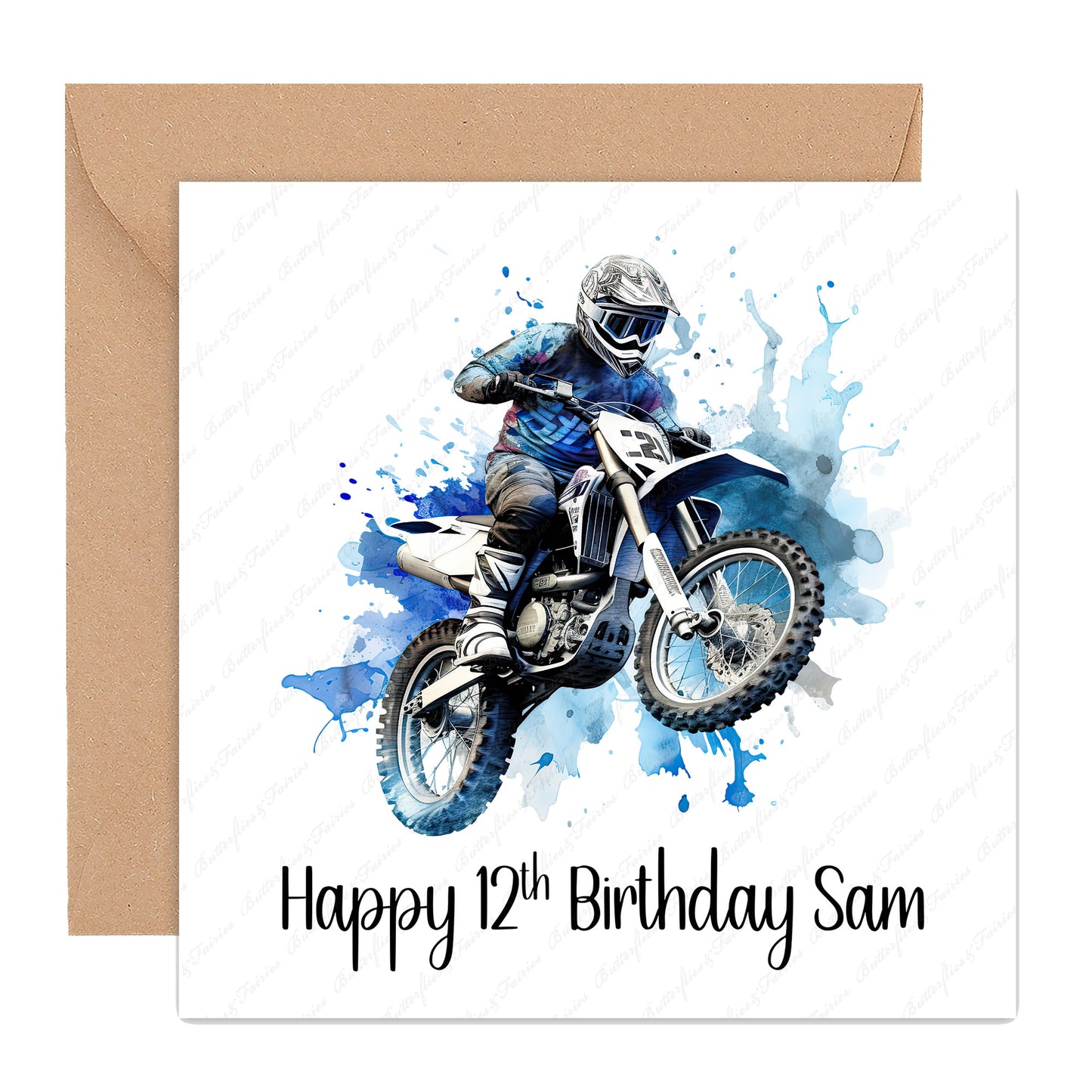 Personalised Motocross Birthday Card | Personalised Dirt Bike Birthday Card