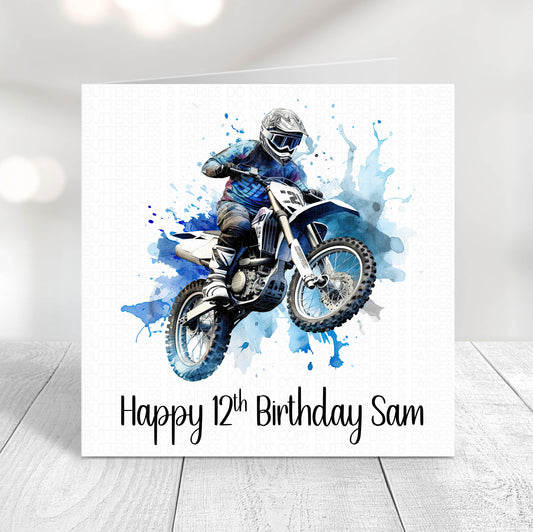 Personalised Motocross Birthday Card | Personalised Dirt Bike Birthday Card