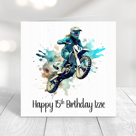 Personalised Motocross Birthday Card | Personalised Dirt Bike Birthday Card