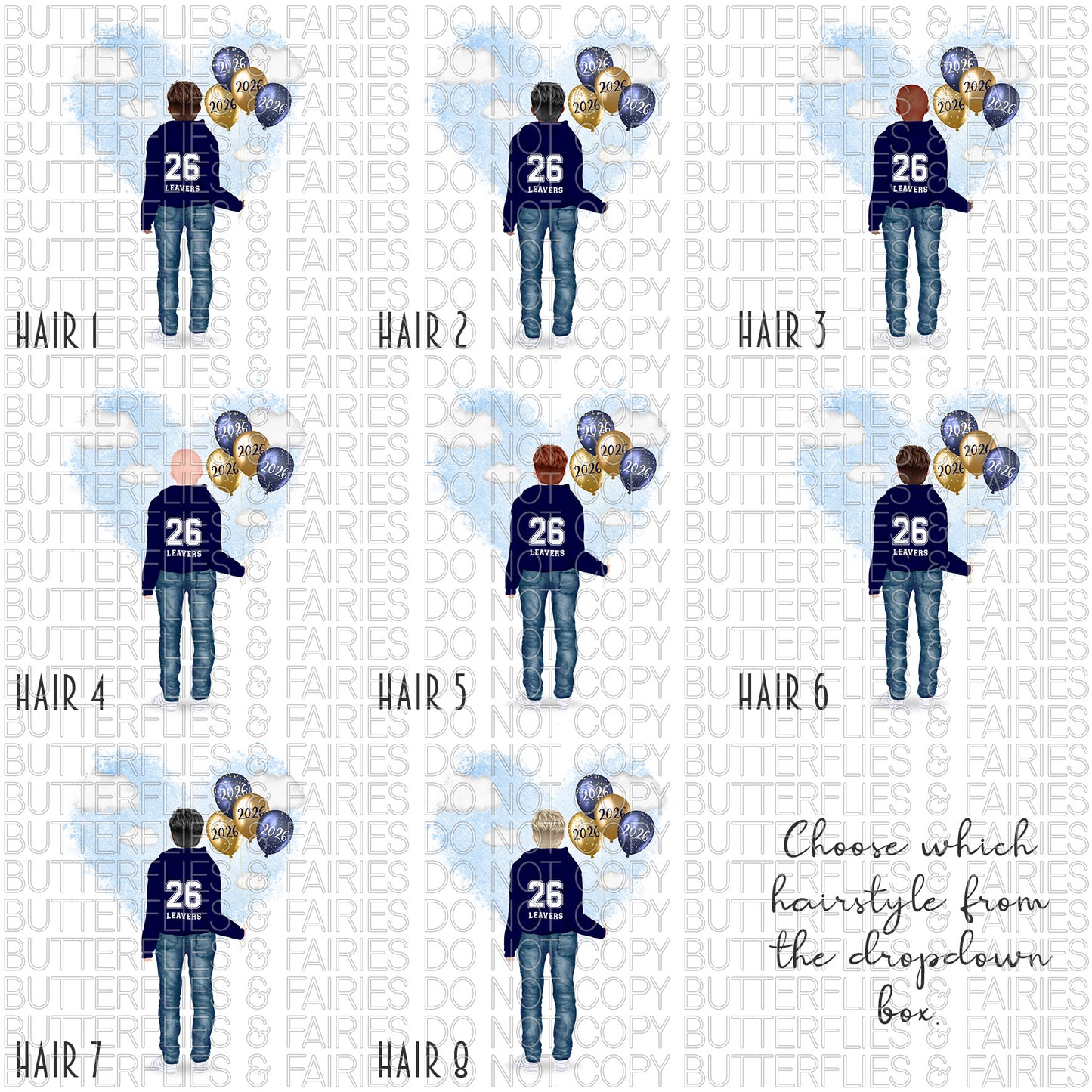 Personalised School Leaver Card 2026 – Boy with Navy Blue Leavers Hoodie | Last Day of School Card