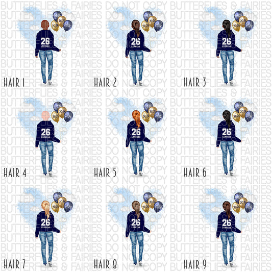 Personalised School Leaver Card 2026 – Girl with Navy Blue Leavers Hoodie | Last Day of School Card