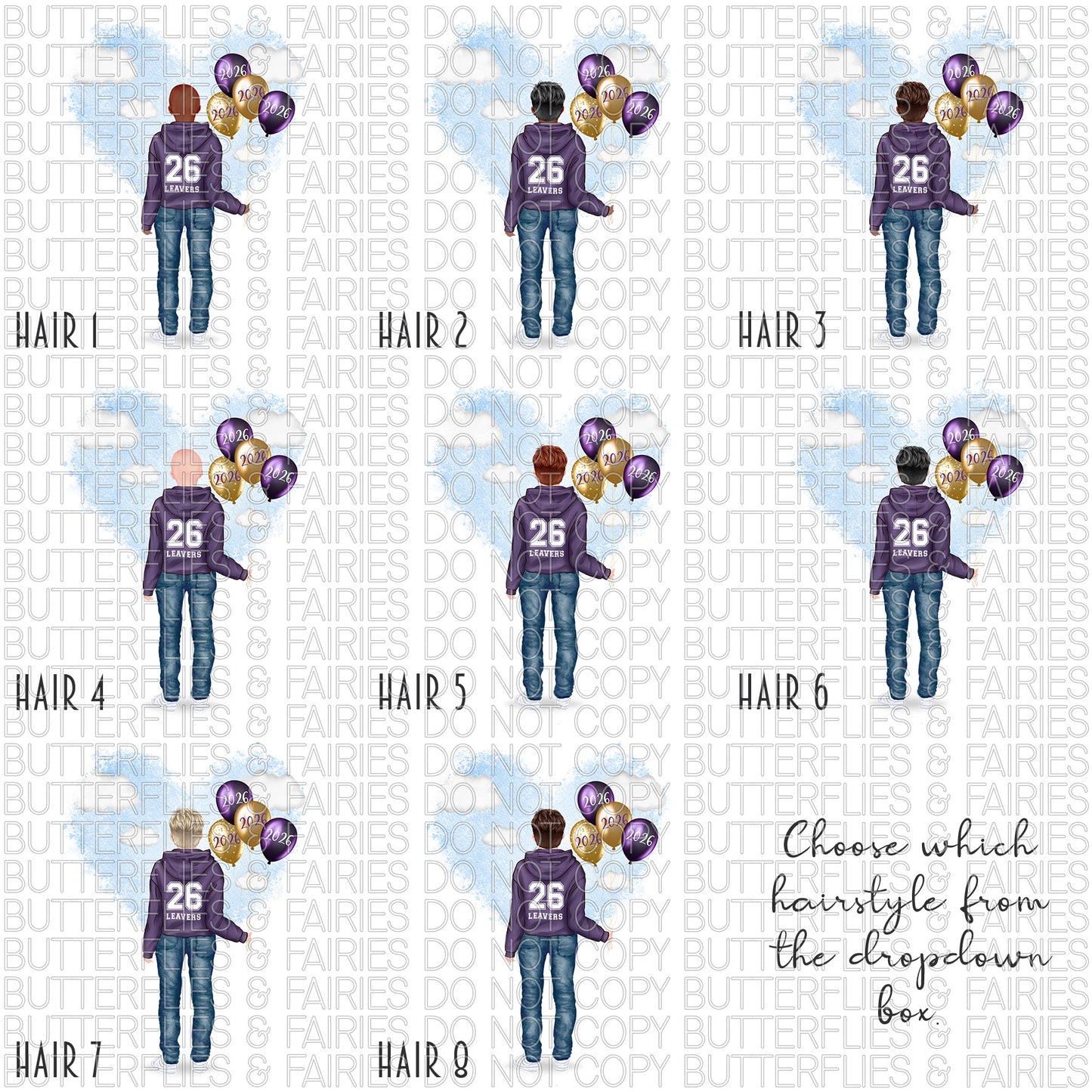 Personalised School Leaver Card 2026 – Boy with Purple Leavers Hoodie | Last Day of School Card