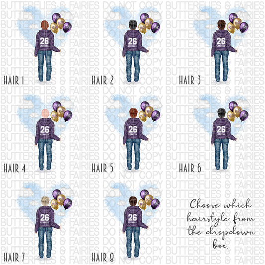 Personalised School Leaver Card 2026 – Boy with Purple Leavers Hoodie | Last Day of School Card