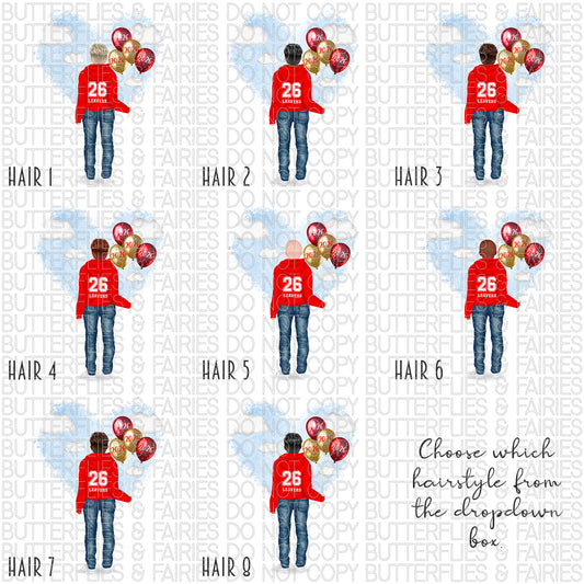 Personalised School Leaver Card 2026 – Boy with Red Leavers Hoodie | Last Day of School Card