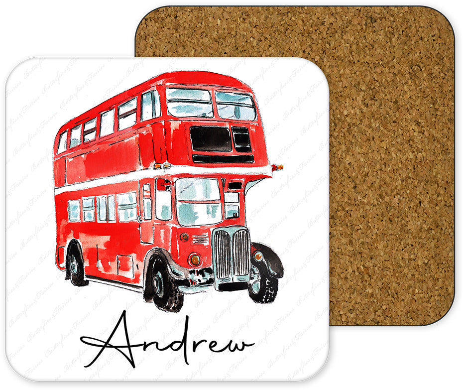 Personalised Bus Mug and Coaster Set