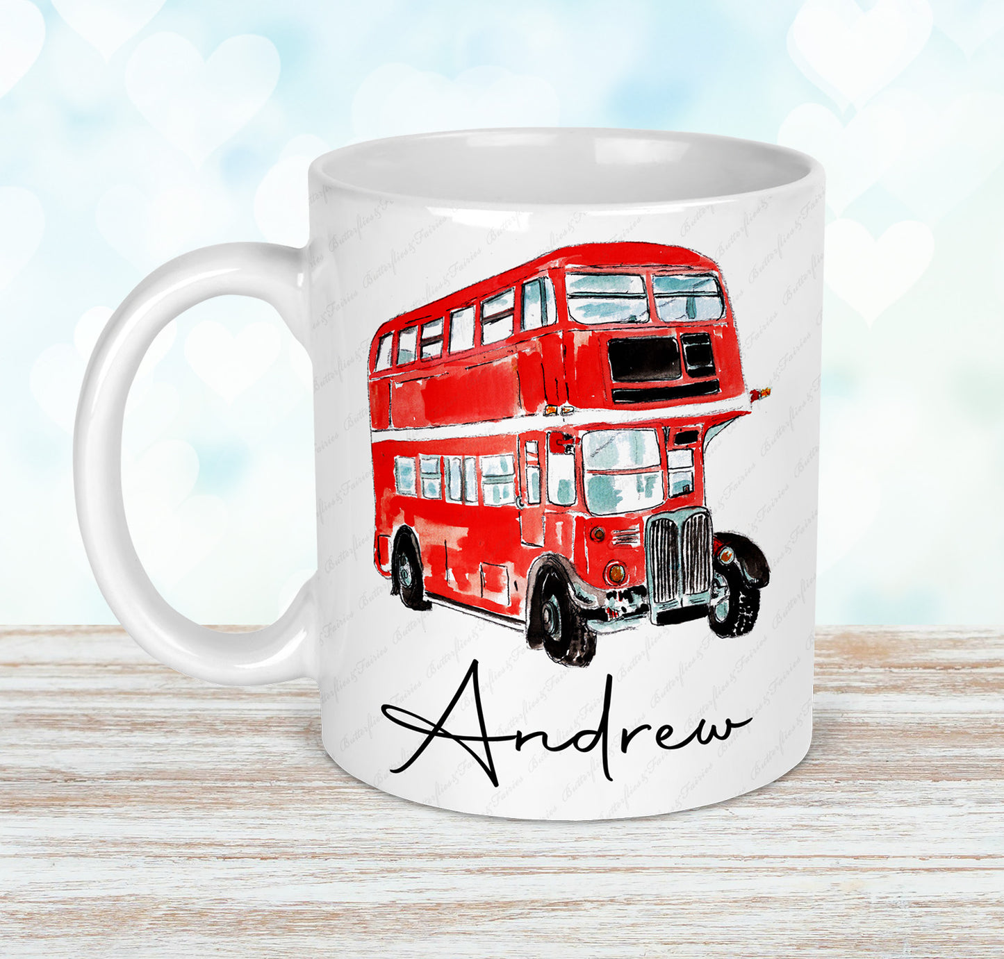 Personalised Bus Mug and Coaster Set