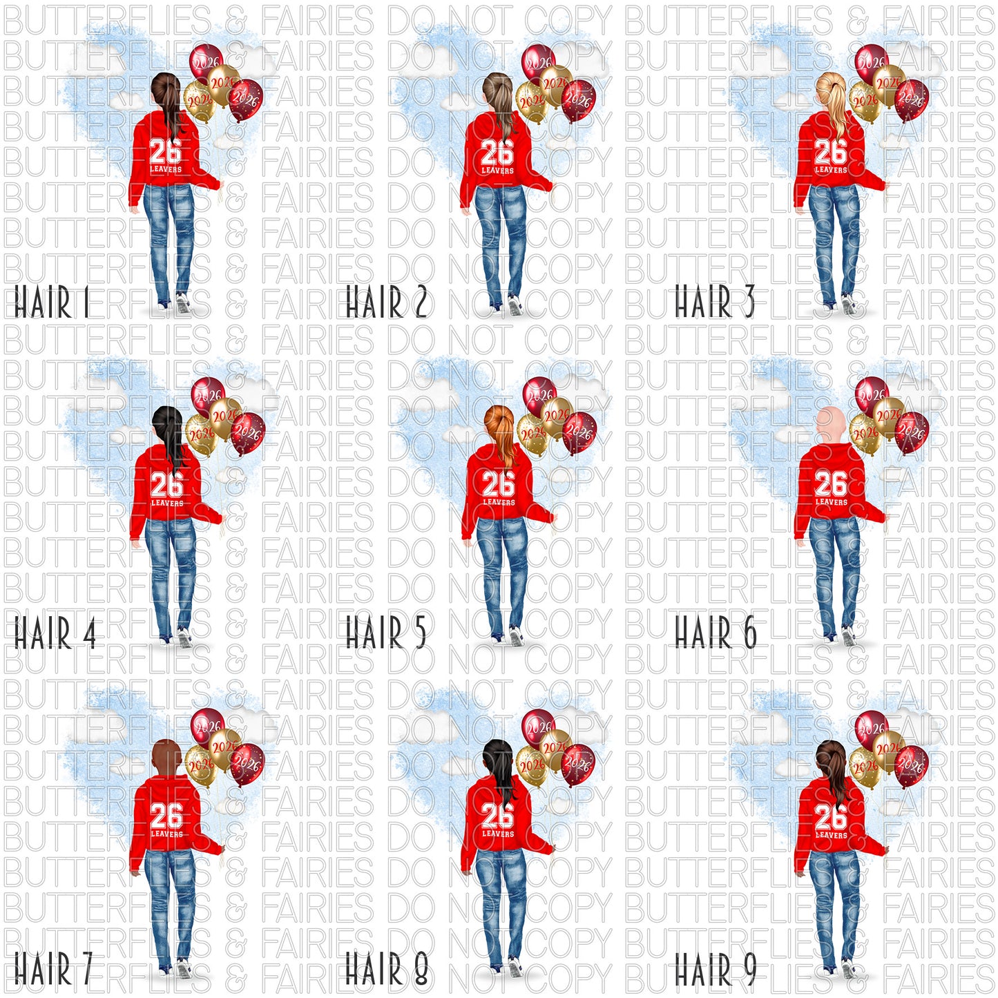 Personalised School Leaver Card 2026 – Girl with Red Leavers Hoodie | Last Day of School Card