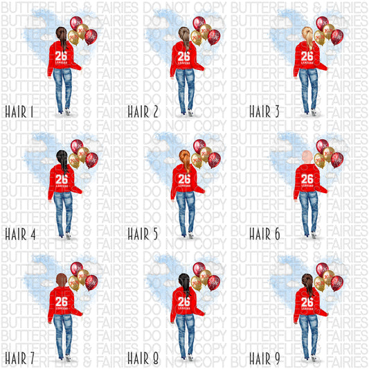 Personalised School Leaver Card 2026 – Girl with Red Leavers Hoodie | Last Day of School Card