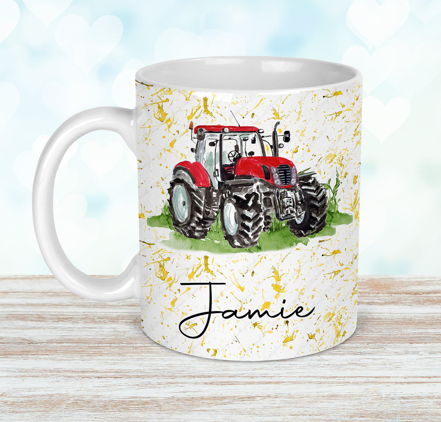 Personalised Tractor Mug and Coaster Set