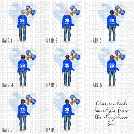 Personalised School Leaver Card 2026 – Boy with Royal Blue Leavers Hoodie | Last Day of School Card
