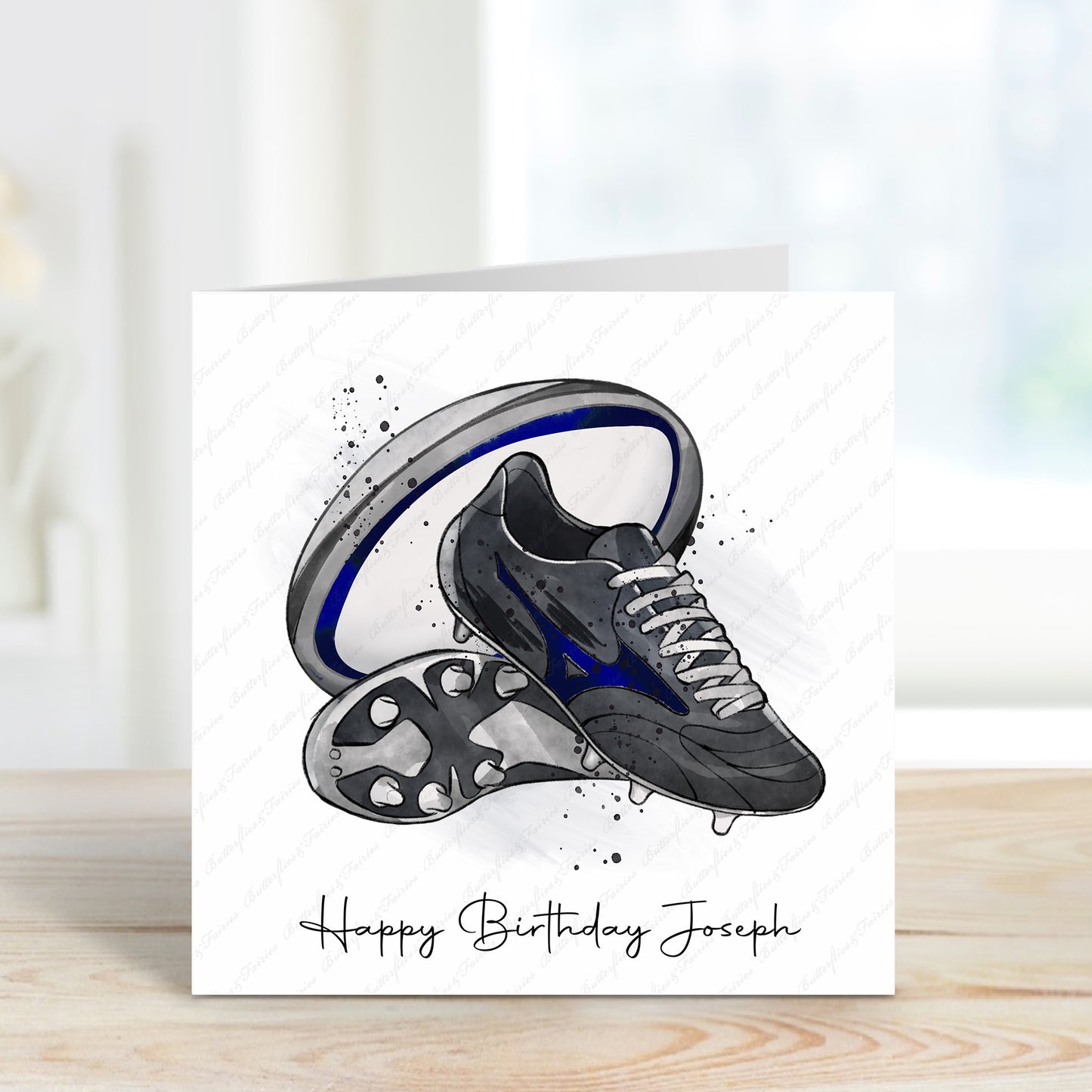 Personalised Rugby Birthday Card - Lots of Colour Options Available