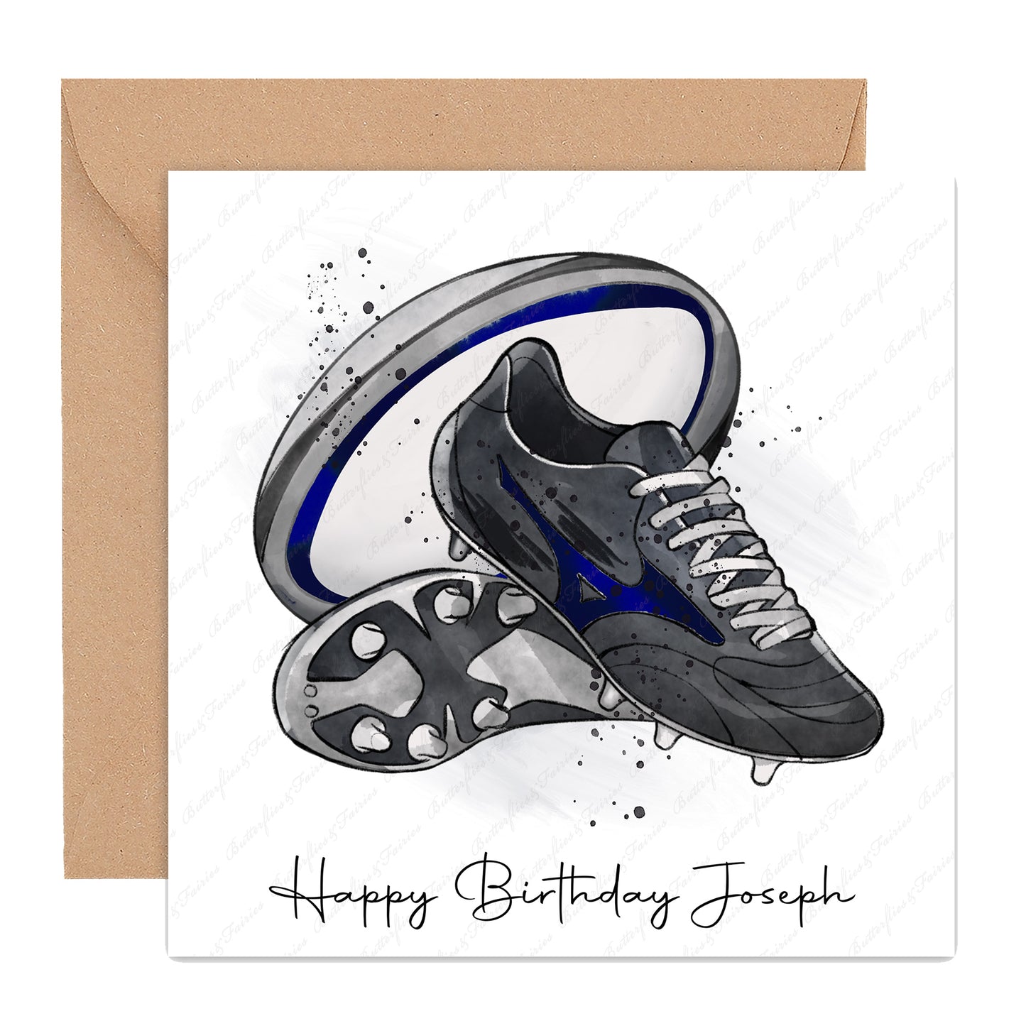 Personalised Rugby Birthday Card - Lots of Colour Options Available