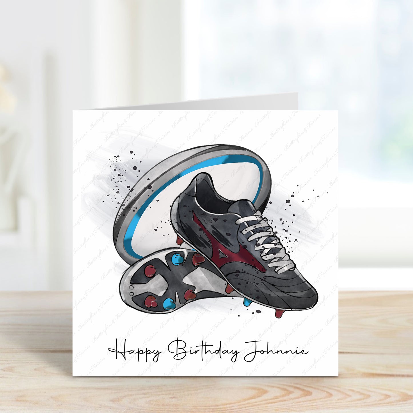 Personalised Rugby Birthday Card - Lots of Colour Options Available