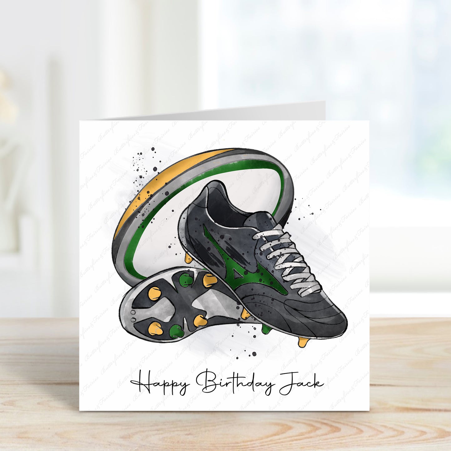 Personalised Rugby Birthday Card - Lots of Colour Options Available