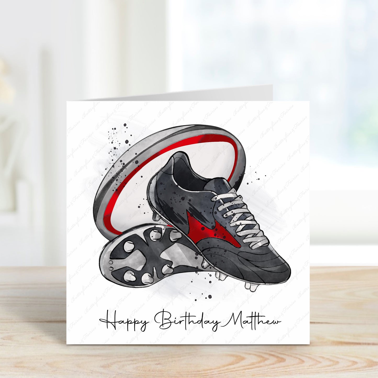 Personalised Rugby Birthday Card - Lots of Colour Options Available