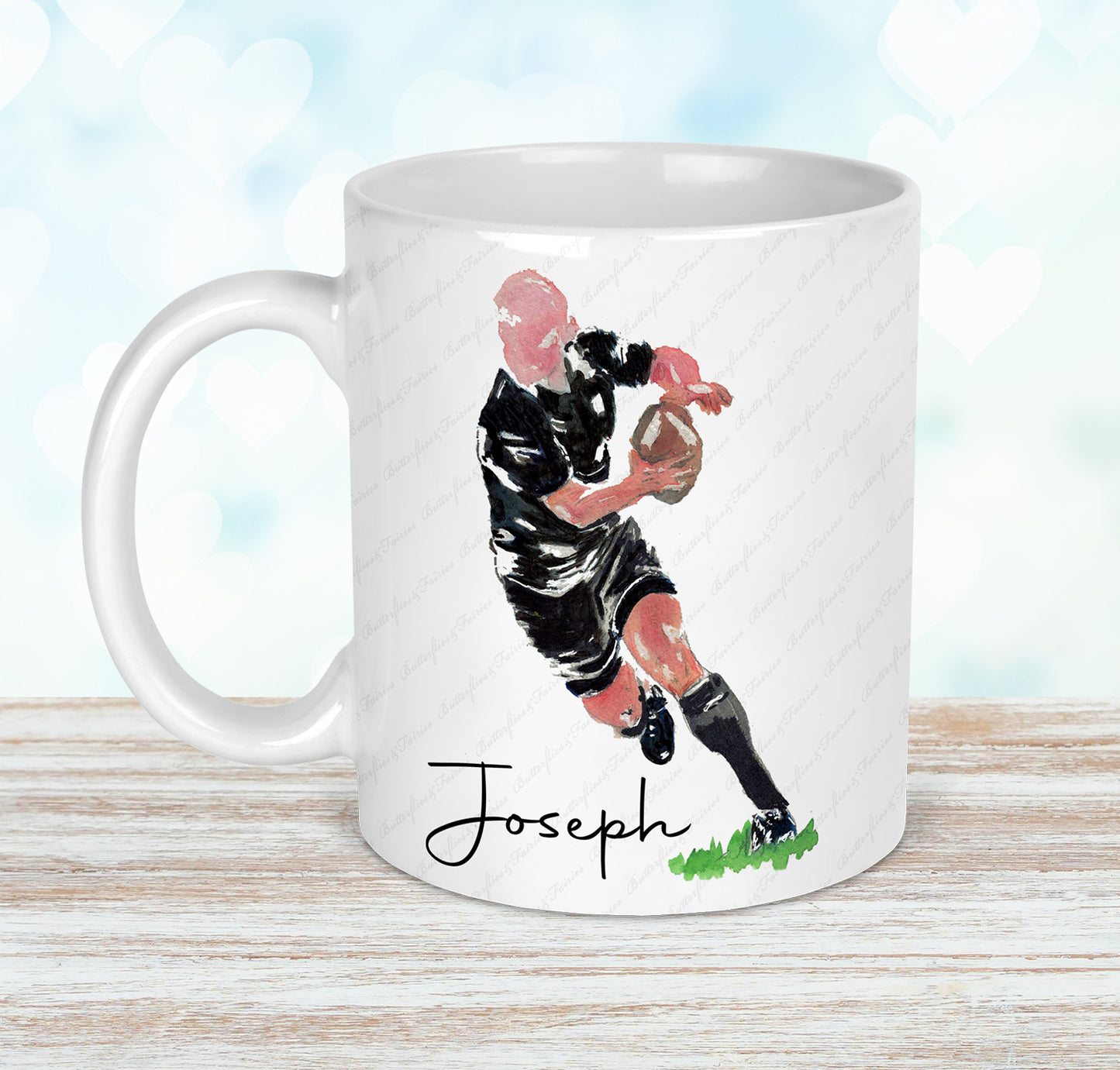 Personalised Rugby Mug and Coaster Set