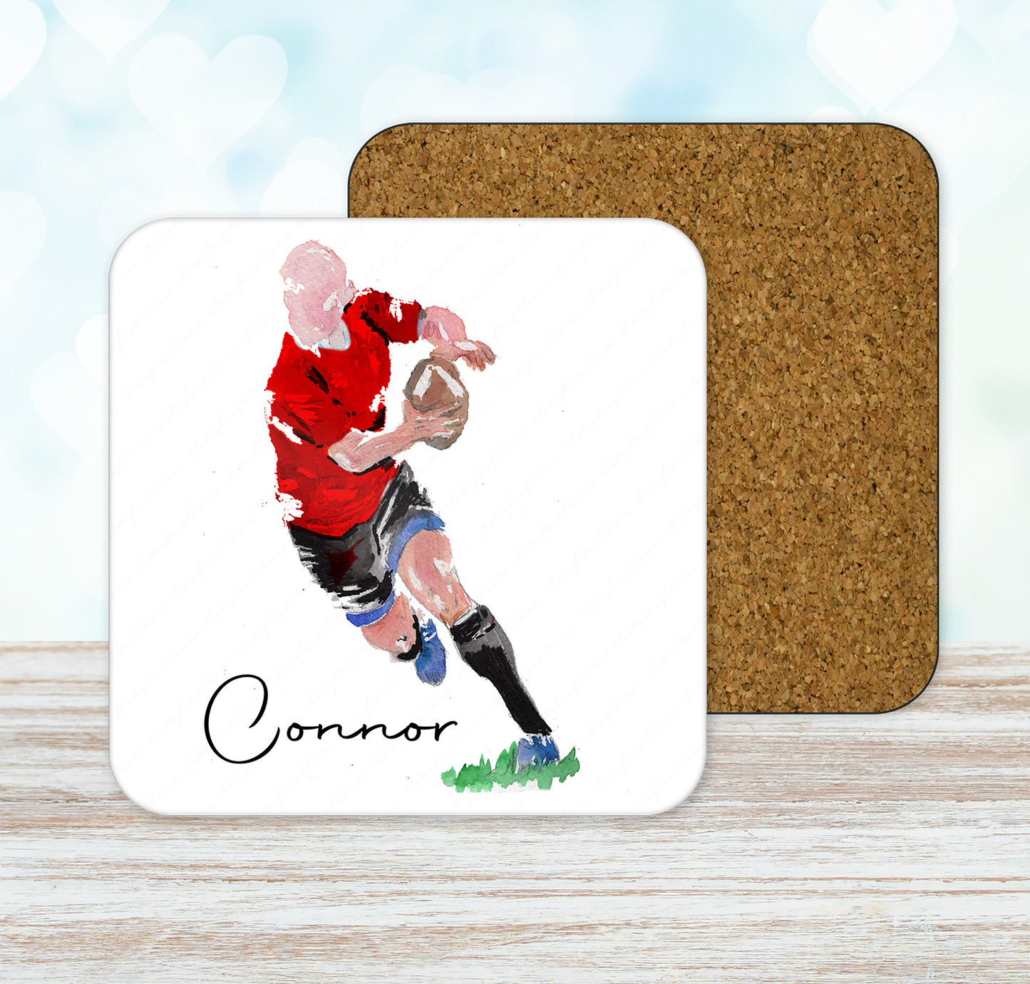 Personalised Rugby Mug and Coaster Set