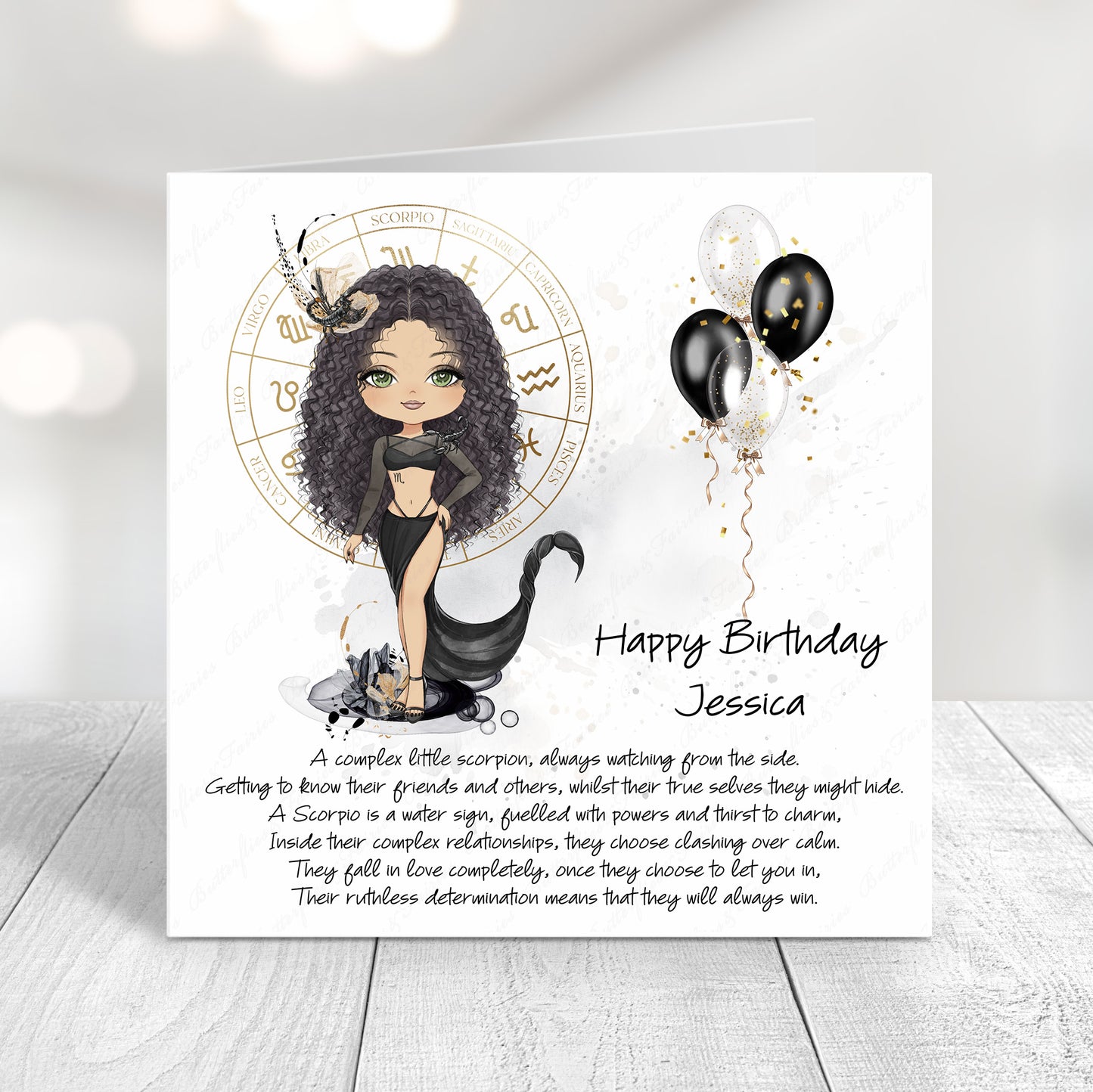 Personalised Scorpio Zodiac Birthday Card – Astrology Star Sign Card – Water Sign Birthday Card