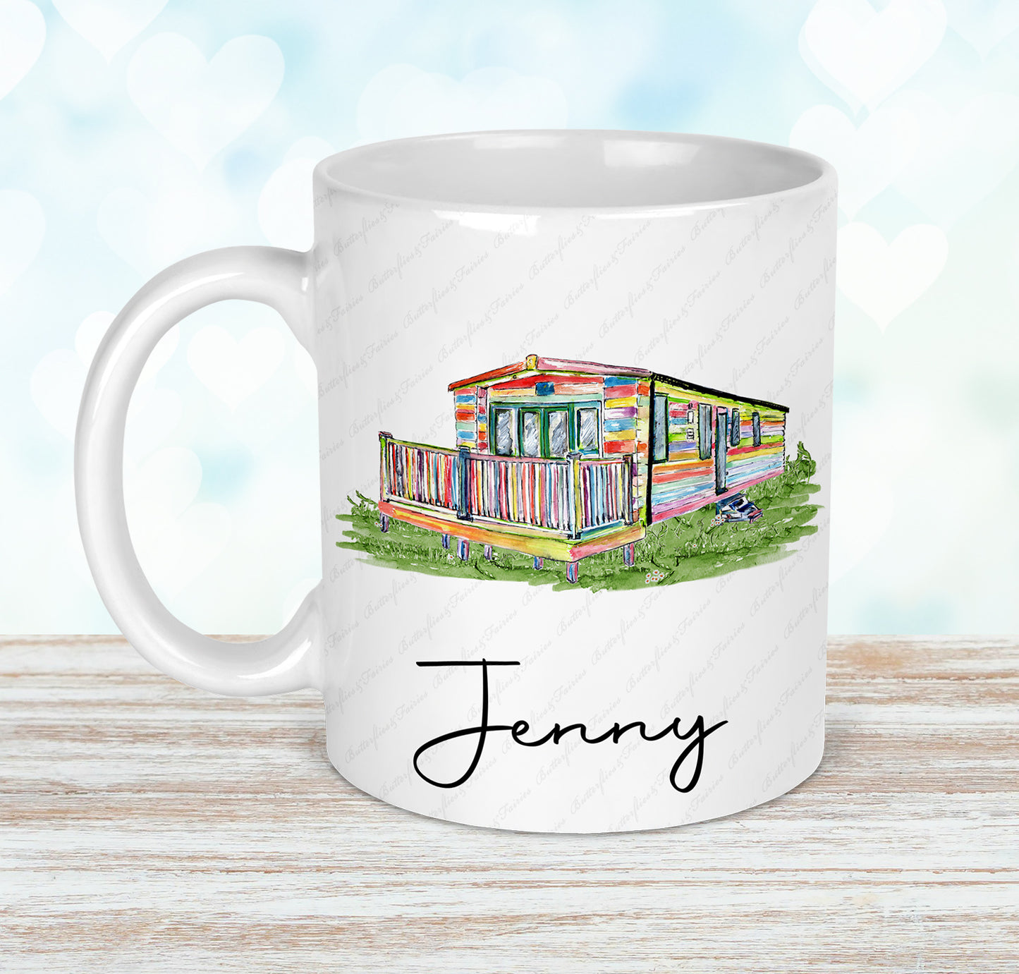 Personalised Static Caravan Mobile Home Mug and Coaster Set