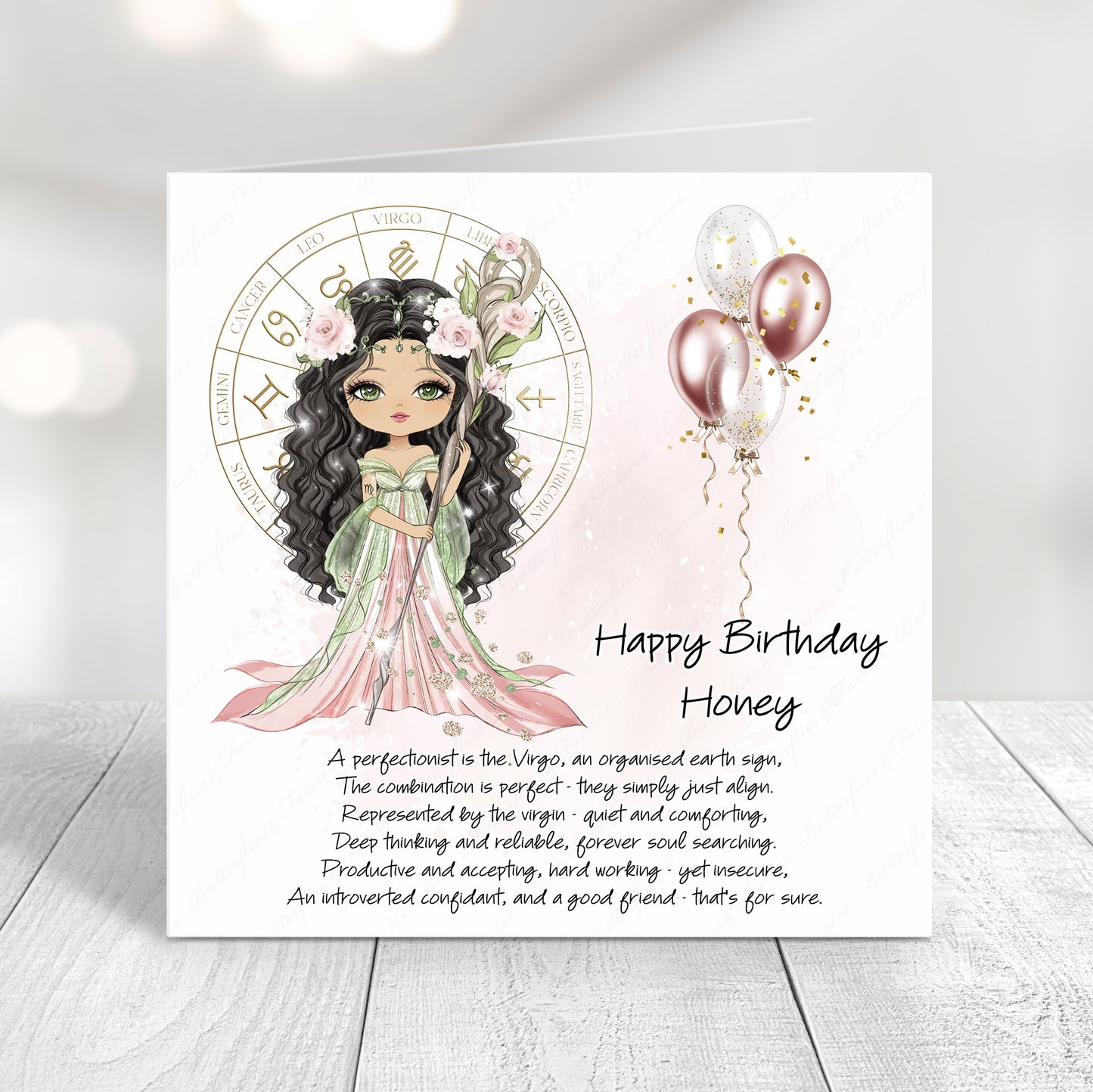 Personalised Virgo Zodiac Sign Birthday Card